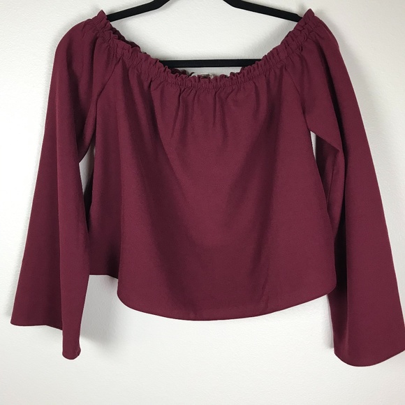 love, Fire Tops - 3/$20 Love Fire Bell Sleeve Off Shoulder Top